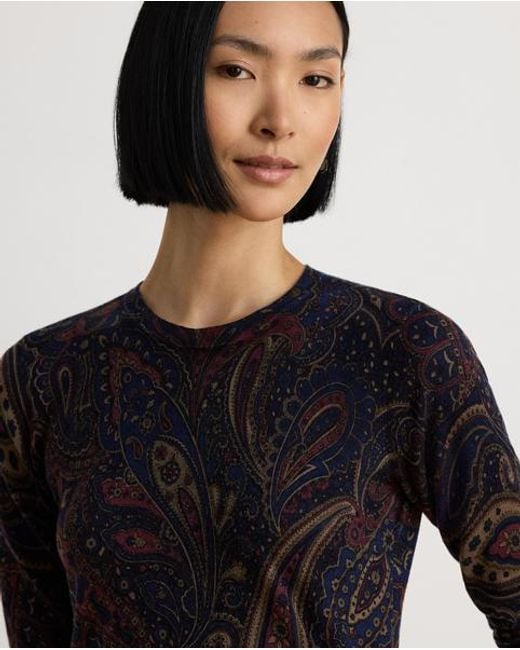 Ralph Lauren Black Cotton-Modal Paisley Jumper
