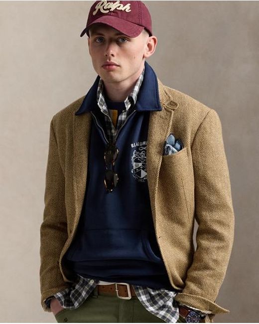 Sudadera De Felpa Con Cremallera Corta Polo Ralph Lauren de hombre de color Blue