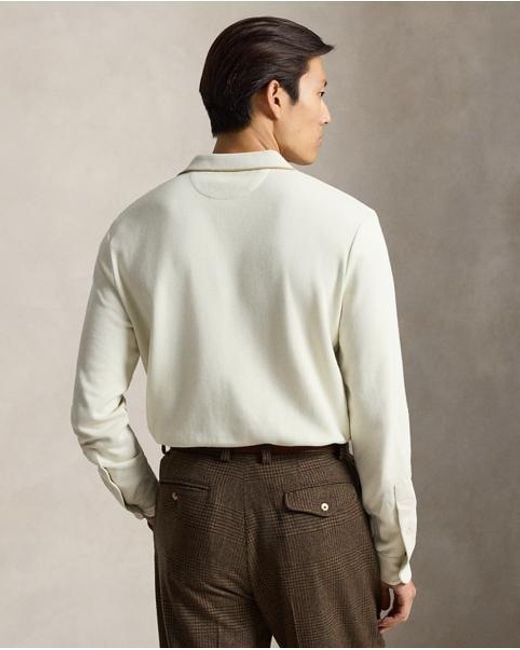 Polo Ralph Lauren Gray Double-Knit Polo-Collar Pullover for men