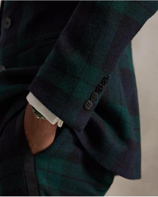 Polo Ralph Lauren Blue Polo Tailored Fit Plaid Tuxedo Jacket for men