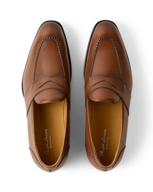 Ralph Lauren Brown Meegan Calfskin Penny Loafer for men