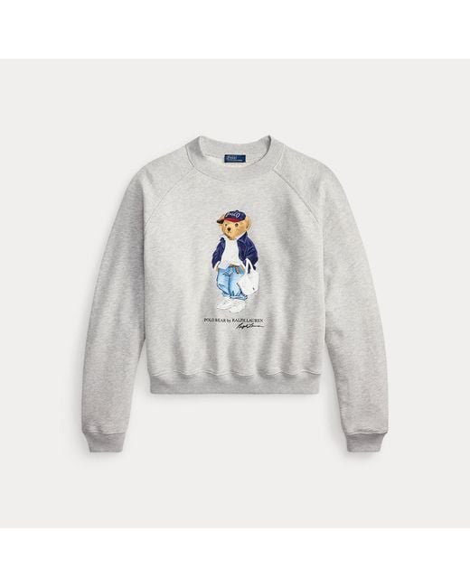 Polo Ralph Lauren Gray Polo Bear Lightweight Fleece Crewneck