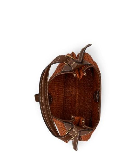 Polo Ralph Lauren Brown Ralph Lauren Polo Id Raffia Small Shoulder Bag