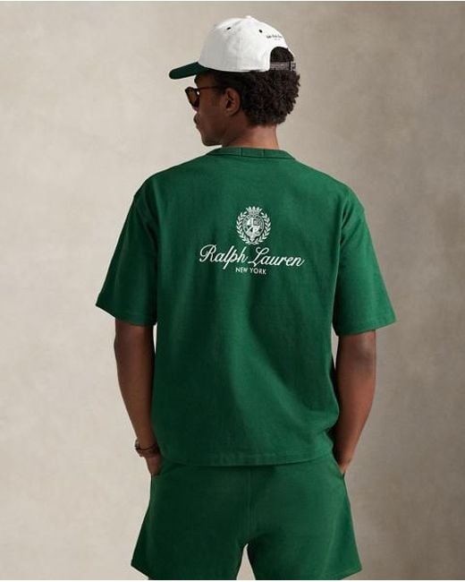 Polo Ralph Lauren Green Relaxed Fit Jersey Graphic T-Shirt for men