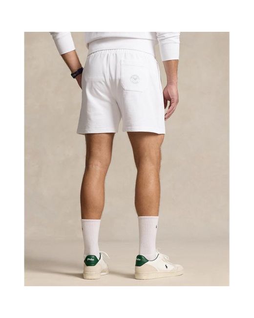 Polo Ralph Lauren White Wimbledon 14 Cm Fleece Graphic Short for men