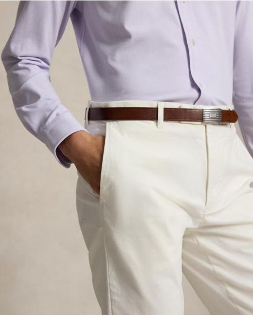 Ralph Lauren White Jarrett Slim Fit Sateen Trouser for men