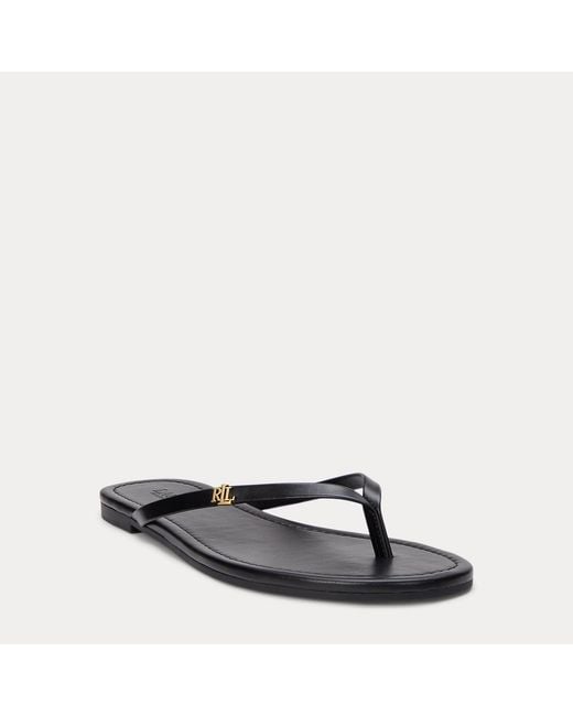 Ralph Lauren Black Ralph Raquel Leather Flip-Flop