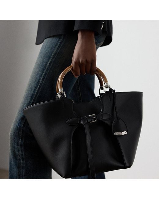 La tote Ralph Lauren in vitello di Ralph Lauren in Black
