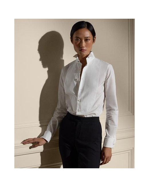 Ralph Lauren Gray Ralph Lauren Cotton Broadcloth Tuxedo Shirt