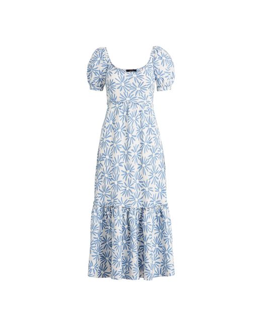 Polo Ralph Lauren Floral Linen Dress In Blue Daisy Floral - Size 12 | Lyst