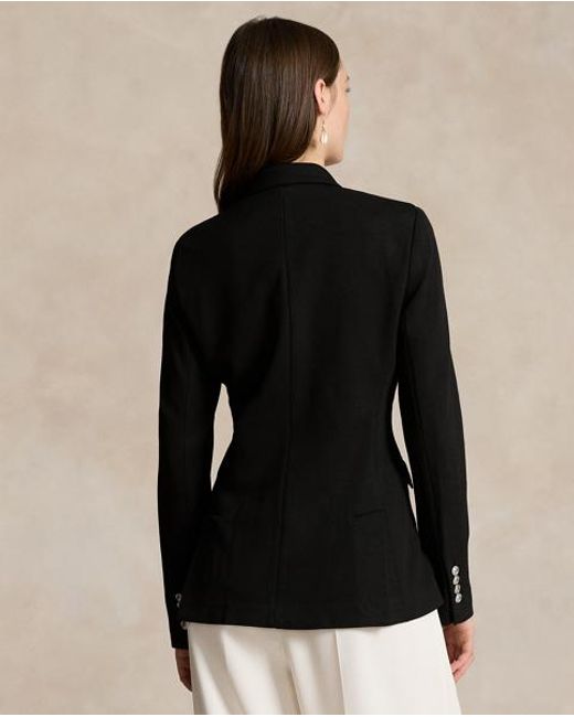 Polo Ralph Lauren Black Zweireihiger Jerseyblazer