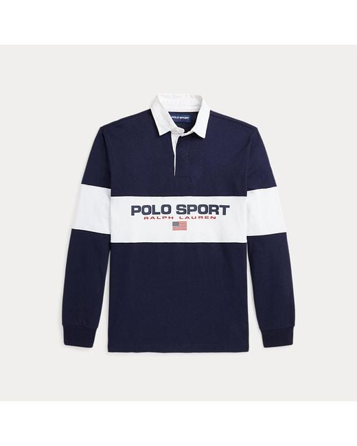 Polo Ralph Lauren Blue Classic Fit Polo Sport Rugby Shirt for men