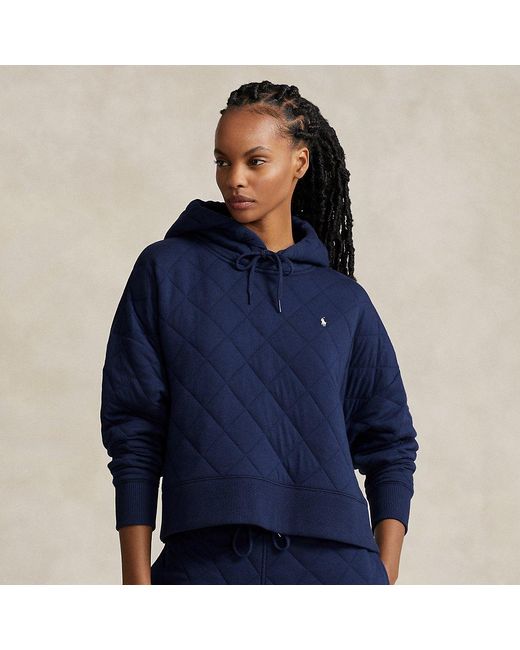 Polo Ralph Lauren Blue Boxy Fit Quilted Hoodie