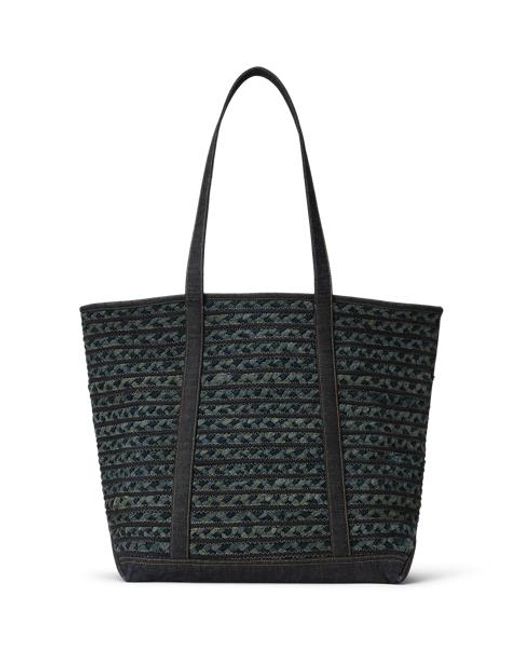 RRL Black Hand-Braided Tote for men