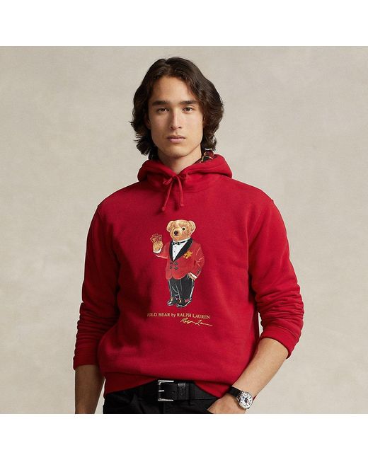 Ralph Lauren Lunar New Year Polo Bear Fleece Hoodie in Red for Men | Lyst