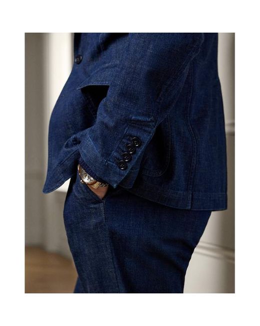 Ralph Lauren Purple Label Blue Kent Hand-tailored Denim Suit Jacket for men