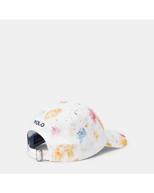 Cappellino con schizzi di vernice di Polo Ralph Lauren in White da Uomo