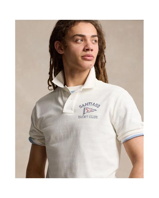 Ralph Lauren White Classic Fit Nautical Mesh Polo Shirt for men