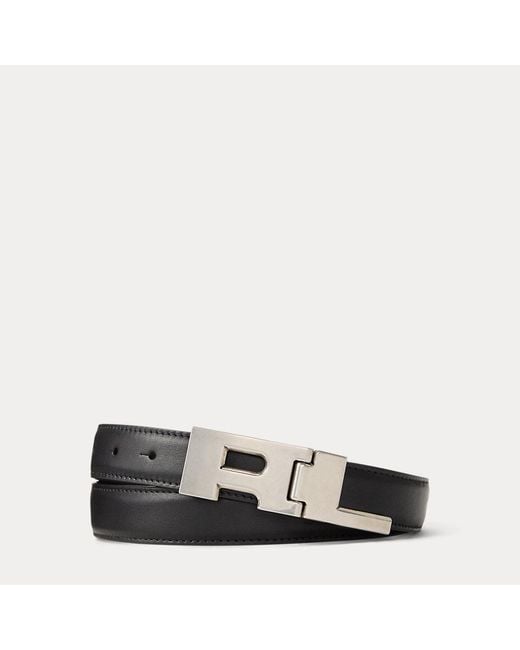 Ralph Lauren Black Rl Hinge-Buckle Calfskin Belt for men