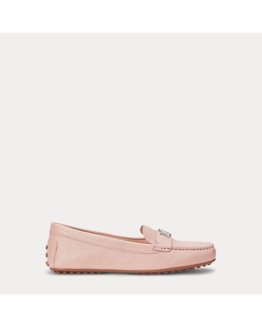 Ralph Lauren Pink Loafer Barnsbury Aus Narbenleder