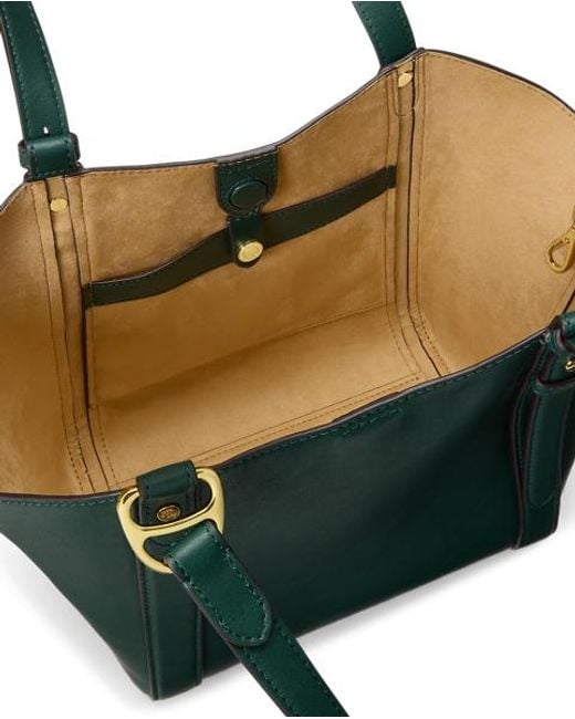 Ralph Lauren Green Small Tasha Nappa Leather Tote Bag