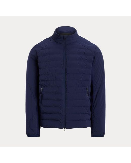 Ralph Lauren Blue Quilted Mockneck Jacket for men