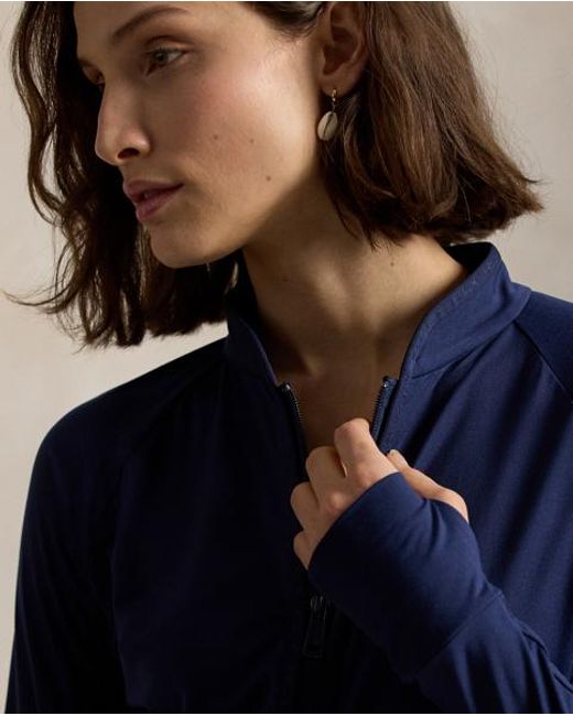 Ralph Lauren Blue Stretch Jersey Zip Jacket