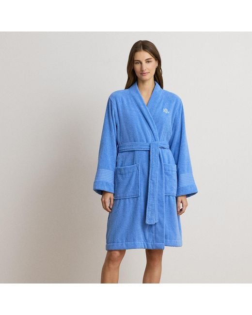 Ralph Lauren Blue Cotton Terry Robe