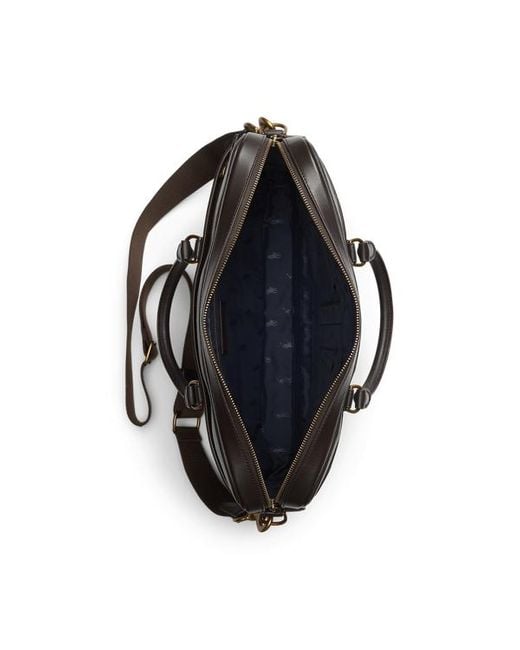 Polo Ralph Lauren Black Leather Briefcase Bag for men