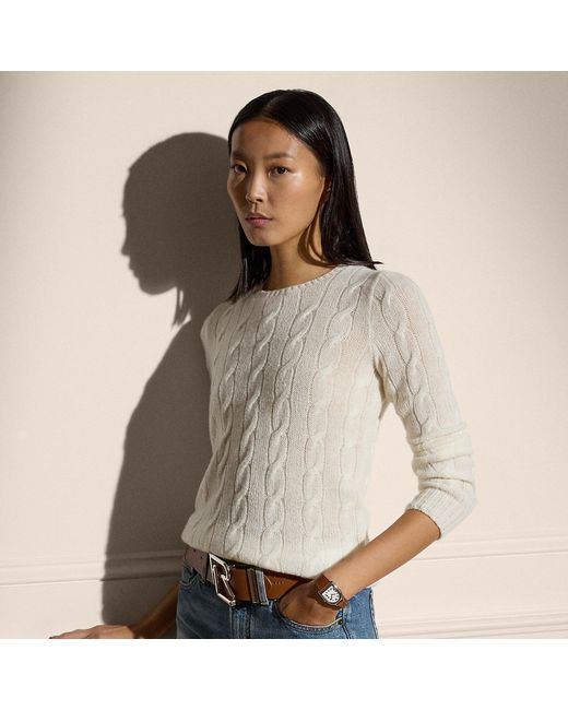 Ralph Lauren Natural Cable-knit Cashmere Jumper