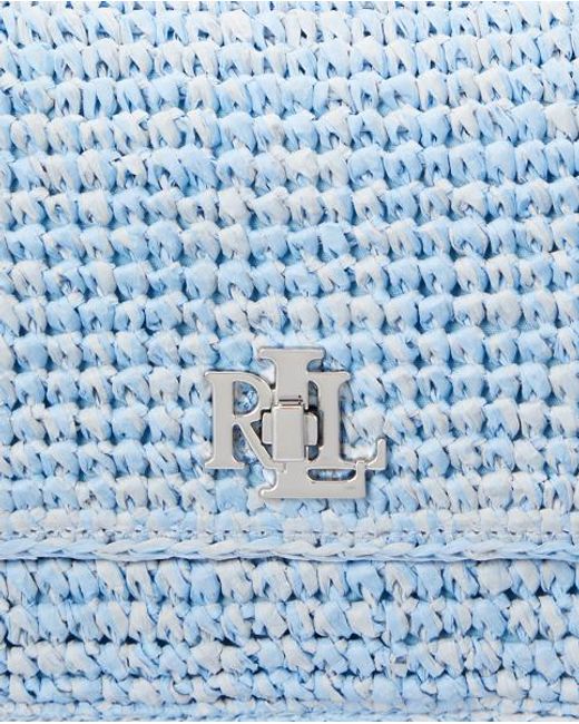 Ralph Lauren Medium Mélange Geweven Stro Sophee Tas in het Blue