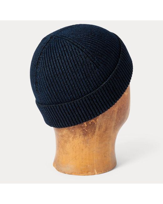 RRL Blue Indigo-dyed Cotton Watch Cap for men