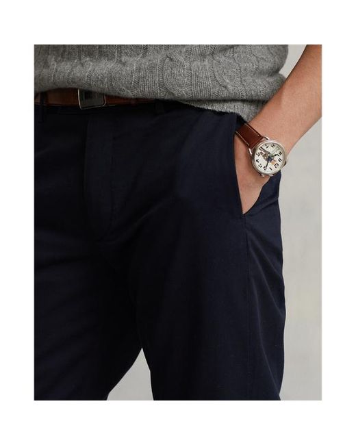 Pantaloni chino stretch Straight-Fit di Polo Ralph Lauren in Blue da Uomo