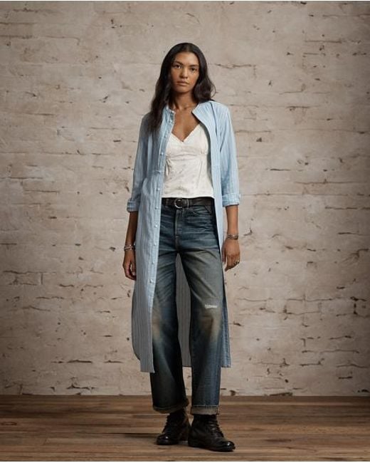 RRL White Embroidered Cotton Jersey Camisole