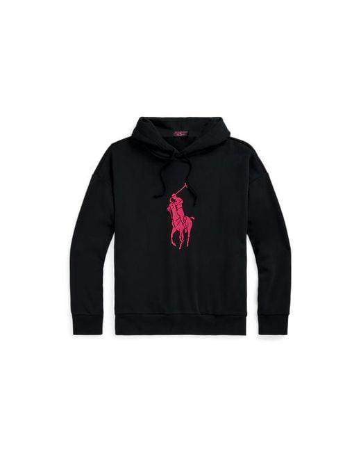 Polo Ralph Lauren Black Pony Relaxed Fit Hoodie for men