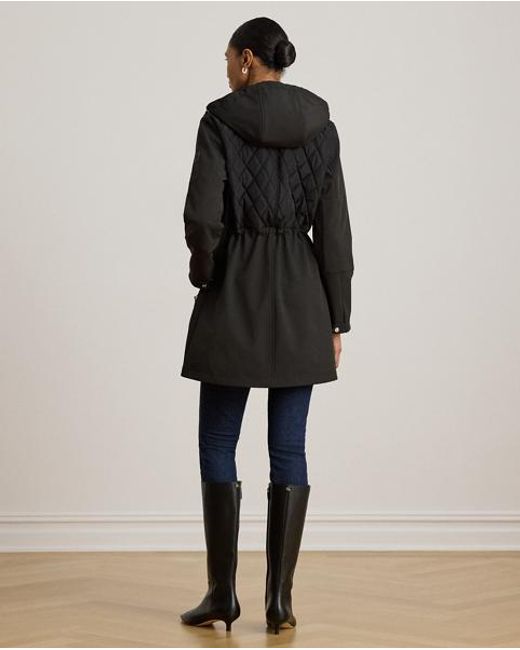 Ralph Lauren Black Hooded Diamond-Quilted Mockneck Jacket