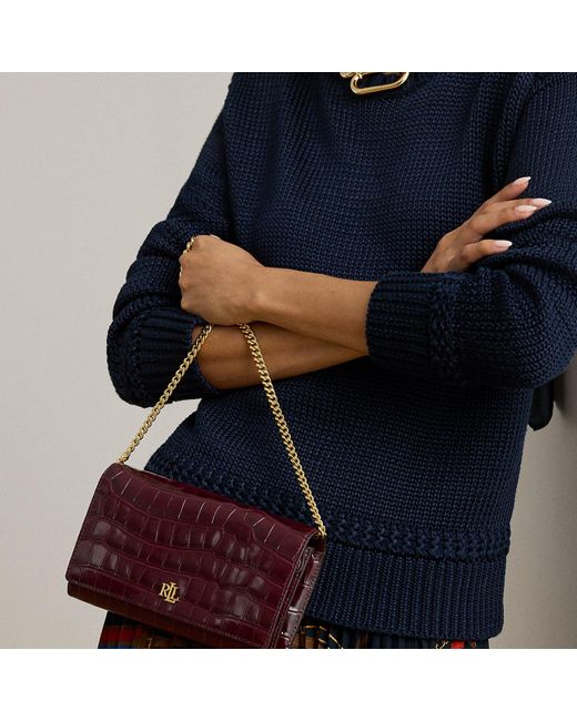 Ralph Lauren Blue Ralph Lauren Croc-Embossed Medium Adair Ii Crossbody