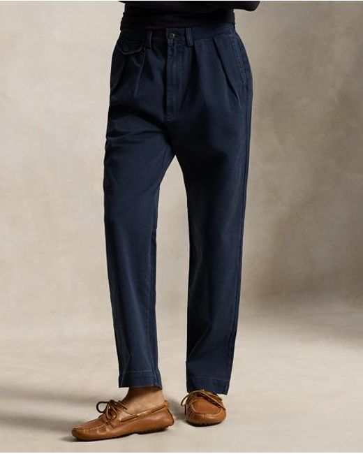 Polo Ralph Lauren Blue Whitman Relaxed Fit Pleated Trouser for men