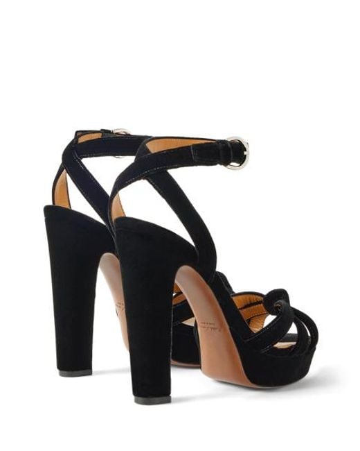Sandalia De Plataforma Arding De 125 Mm Ralph Lauren de color Black