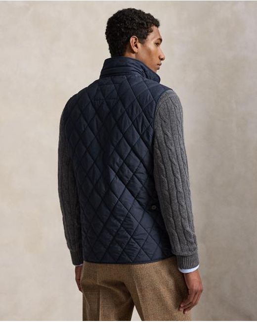 Polo Ralph Lauren Blue The Beaton Quilted Utility Gilet for men