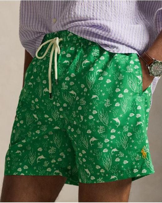 Polo Ralph Lauren Green 14.5-Cm Traveller Swimming Shorts for men
