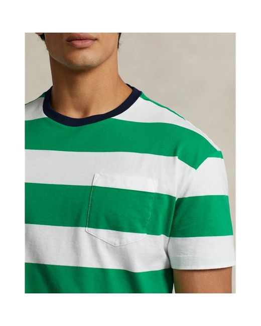 Camiseta de punto Classic Fit con rayas Polo Ralph Lauren de hombre de  color Verde