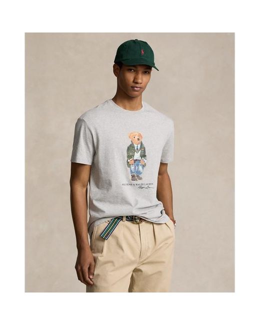 Polo Ralph Lauren Classic-Fit Jersey-T-Shirt mit Polo Bear in Gray für Herren
