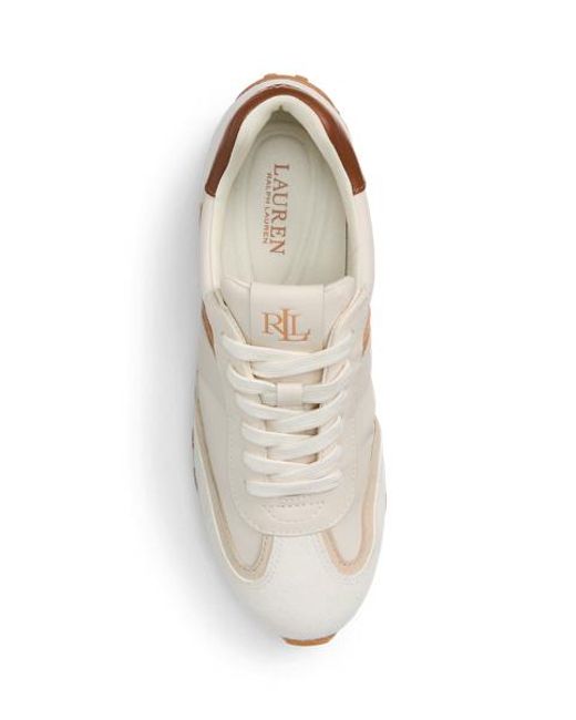 Ralph Lauren Natural Dani Suede & Leather Trainer