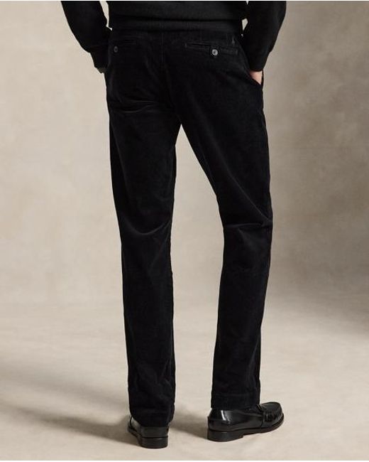 Polo Ralph Lauren Black Straight Fit Stretch Corduroy Trousers for men