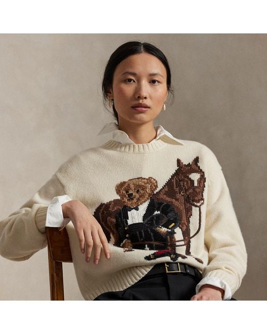 Polo Ralph Lauren Brown Lunar New Year Polo Bear Wool Jumper