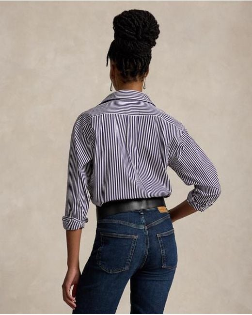 Polo Ralph Lauren Purple Relaxed Fit Striped Cotton Shirt