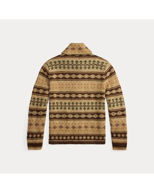 RRL Multicolor Jacquard-Knit Linen-Blend Cardigan for men
