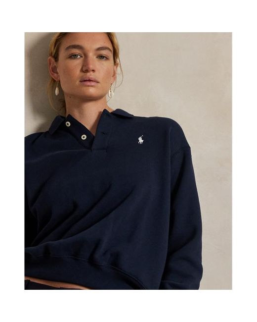 Pullover con colletto polo e logo di Polo Ralph Lauren in Blue