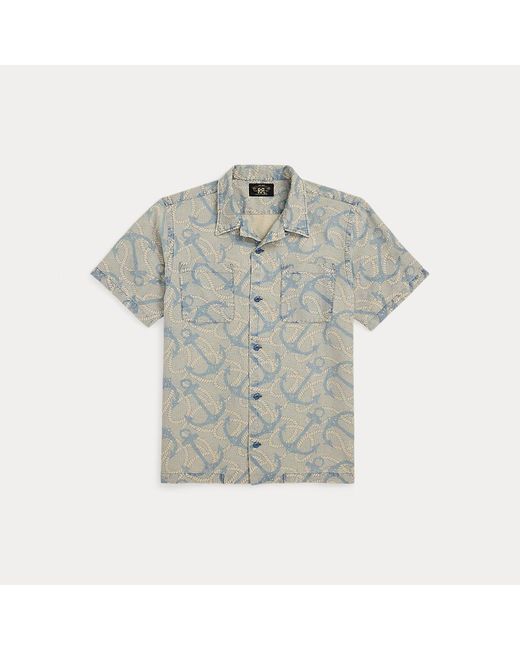 Camicia sahariana con ancore indaco di RRL in Gray da Uomo
